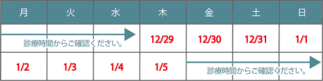 【十三院】 2022/12/29(木)～2023/1/5(木) 休診となります。